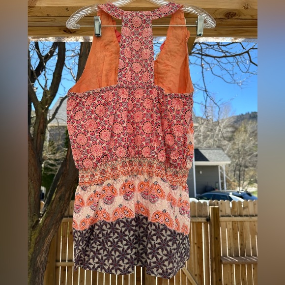 Luv Stori Embroidered Halter Racerback Tank Top Blouse Boho Concert Large - Picture 5 of 11